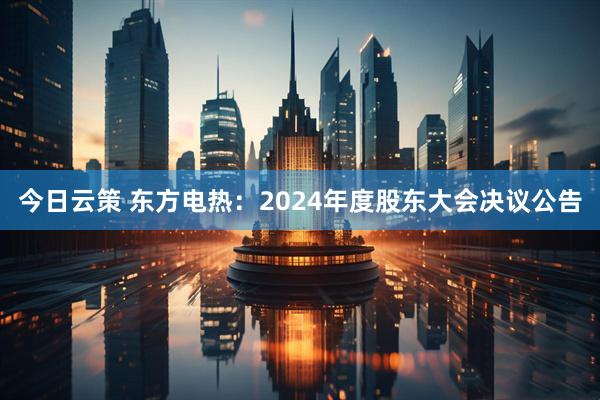 今日云策 东方电热：2024年度股东大会决议公告