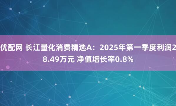 优配网 长江量化消费精选A：2025年第一季度利润28.49万元 净值增长率0.8%